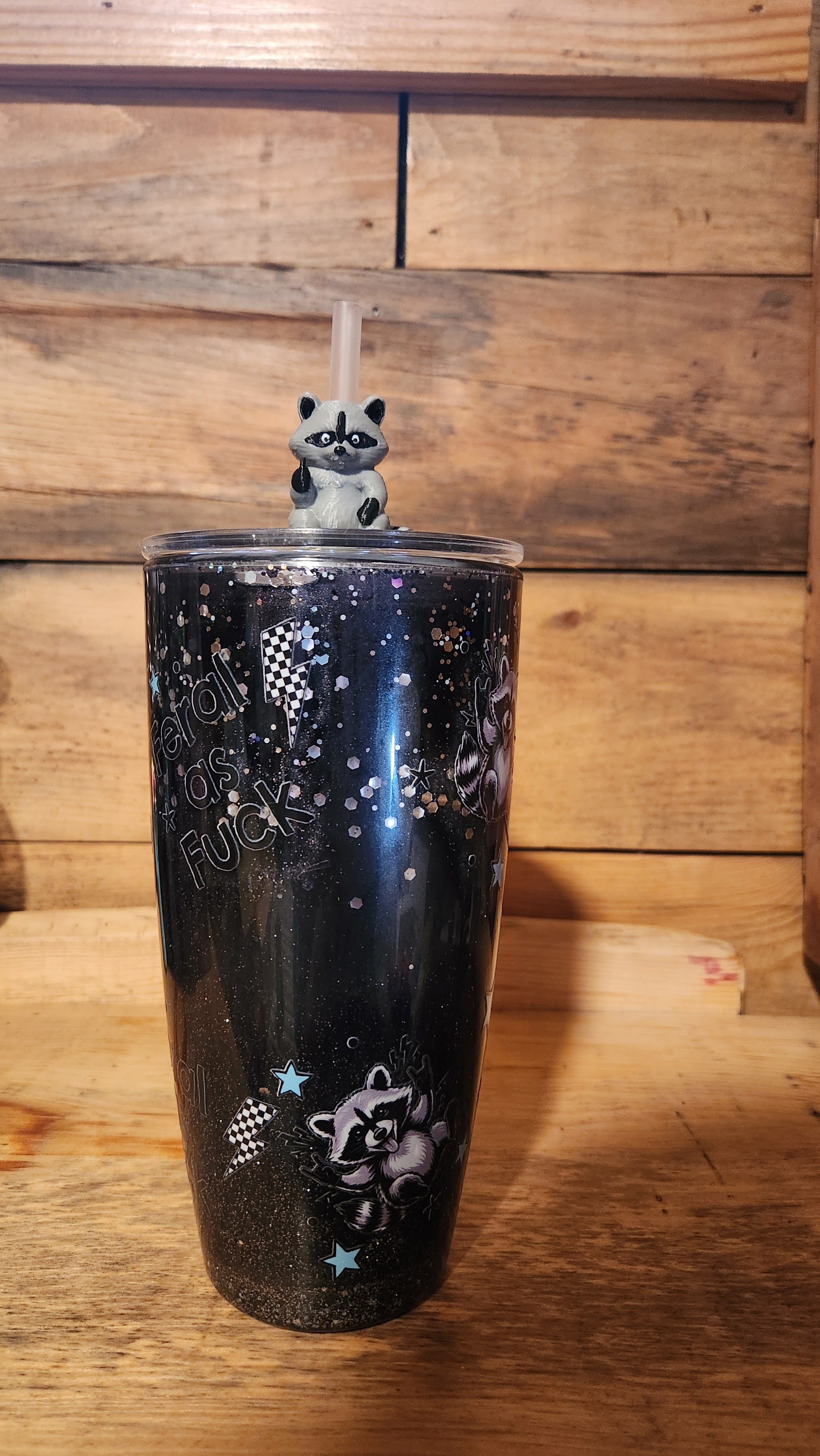Naughty Racoon Straw Topper
